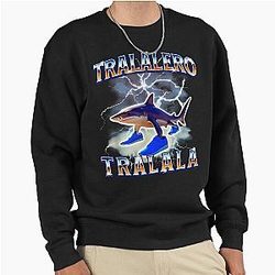 Tralala Shark Meme Bootle Italian Brainrot Pullover Sweatshirt