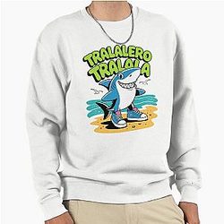 Italian Brainrot Shark Sneakers Pullover Sweatshirt