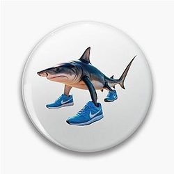 Realistic Shark Cartoon Design for T-Shirts & More Pins