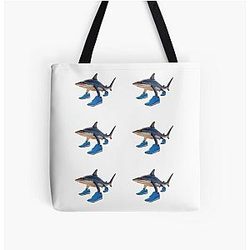 Tralalero Italian Brainrot set of 6 - shark in shoes meme All Over Print Tote Bag
