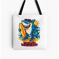 Shark All Over Print Tote Bag