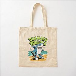 Italian Brainrot Meme Shark Cotton Tote Bag
