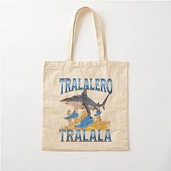 Tralala Shark Meme Cotton Tote Bag