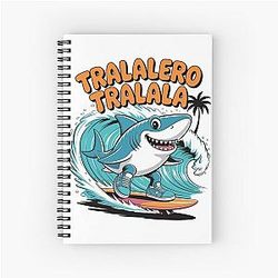 Italian Shark Surf Brainrot Meme Spiral Notebook