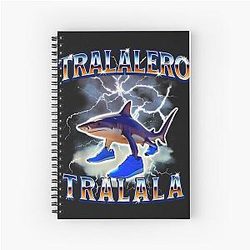 Tralala Shark Meme Bootle (Italian Brainrot) Spiral Notebook