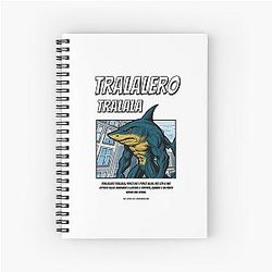 Tralalero 90's Comic Style Italian Brainrot Spiral Notebook