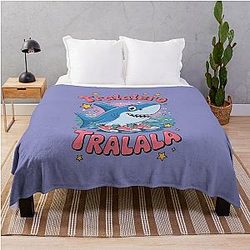 Tralala Italian Cartoonish Shark Throw Blanket