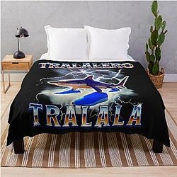Tralala Shark Meme Bootle (Italian Brainrot) Throw Blanket