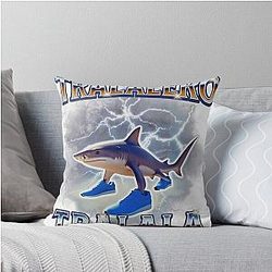 Tralala Funny Shark Retro Memes Throw Pillow