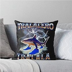 Italian Shark Meme Bootle Throw Pillow