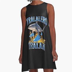 Tralala Shark Meme A-Line Dress