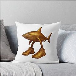 Gold Brain Rot Throw Pillow