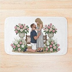 Taylor Swift and Travis Kelce Bath Mat