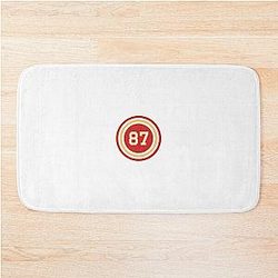 Travis Kelce 87 Baseball Jersey Number Bath Mat