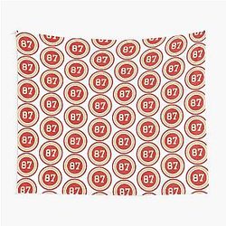 Travis Kelce 87 Jersey Number Tapestry