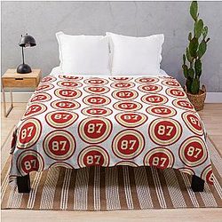 Travis Kelce 87 Jersey Number Throw Blanket