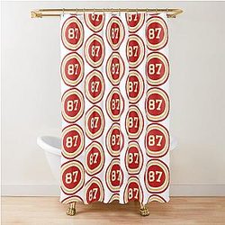 Travis Kelce 87 Jersey Shower Curtain
