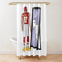 Travis Kelce Mirror GOAT Shower Curtain
