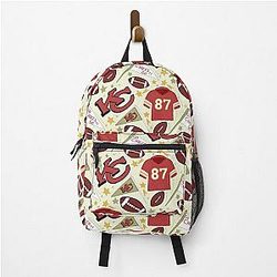 Travis Kelce Chiefs Pattern Light Gold Backpack