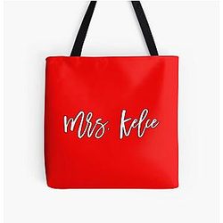 Taylor Swift - Mrs Travis Kelce Script All Over Print Tote Bag