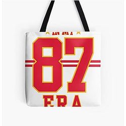 87 Era Taylor Swift And Travis Kelce All Over Print Tote Bag
