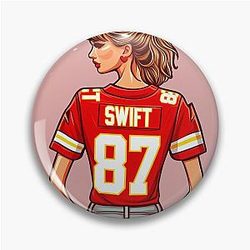 Taylor Swift Travis Kelce Kansas City Chiefs Jersey Pin