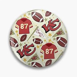 Travis Kelce Chiefs Pattern Light Gold Pin