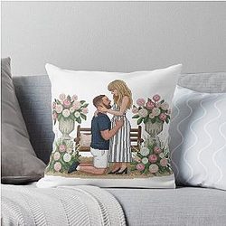 Taylor Swift and Travis Kelce Throw Pillow