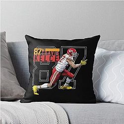 Travis Kelce Bootleg Artwork Throw Pillow