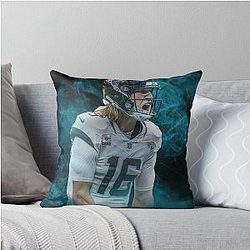 Trevor Lawrence Jacksonville Sports Art Throw Pillow