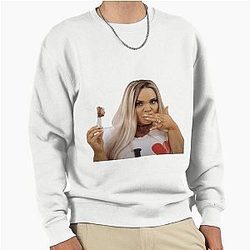 Trisha Paytas Wears a Pullover Sweatshirt