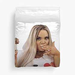 Trisha Paytas eating a duvet cover
