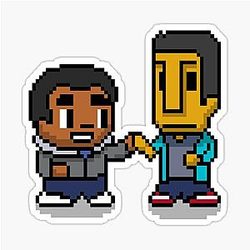 Pixel Cartoons Sticker
