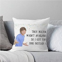 Zac Efron, Troy Bolton, High School Musical, Gifts, Pun, Banter, Hipster, Retro, Memes Throw Pillow