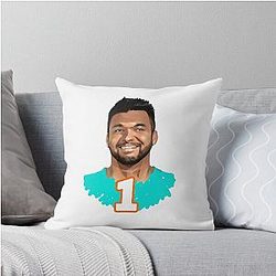 Miami Dolphins Tua Tagovailoa Throw Pillow