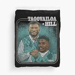 Tua Tagovailoa and Tyreek Hill Miami Step Brothers Duvet Cover