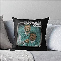 Tua Tagovailoa and Tyreek Hill Miami Step Brothers Throw Pillow