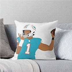 Tua Tagovailoa Throwing Throw Pillow