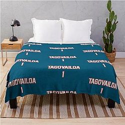 Tua Tagovailoa Miami Dolphins Quarterback Throw Blanket