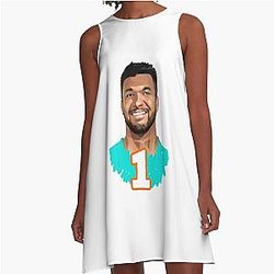 Miami Dolphins Tuia Tagovailoa Classic A-Line Dress