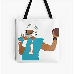 Tua Tagovailoa Throwing Graphic Print Tote Bag