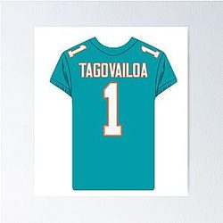Tua Tagovailoa Jersey Poster