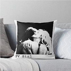 TV Girl French Exit Throw Pillow Cover Transparent