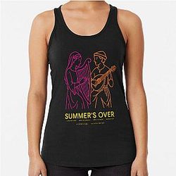 Summer's Over Vintage Girl Racerback Tank Top