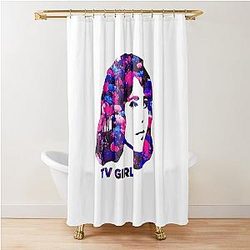 TV Girl Floral Shower Curtain