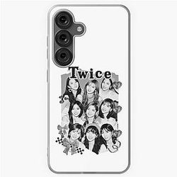 TWICE Kpop Girl group K-music south Korean girl group Black and White Collage Digital Art Portrait Soft Case