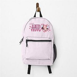 TWICE Tzuyu Kpop Girl Group Pink Banner Collage Design with Member Names in Hangul Backpack