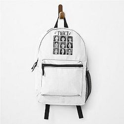 Twice K-pop Girl Group Pink Collage Design South Korean Black White Backpack