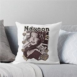 TWICE Nayeon Kpop Girl Group Golden Collage Design K-music South Korean Cozy Throw Pillow