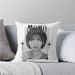 Momo TWICE Kpop Girl Group BNW Collage Design K-music south korean Throw Pillow